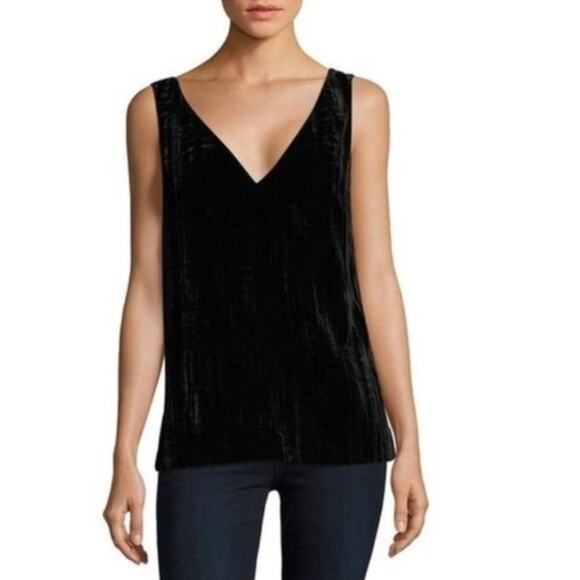 French Connection Theresa Deep Purple Velvet Top  Size 4 - Picture 2 of 11